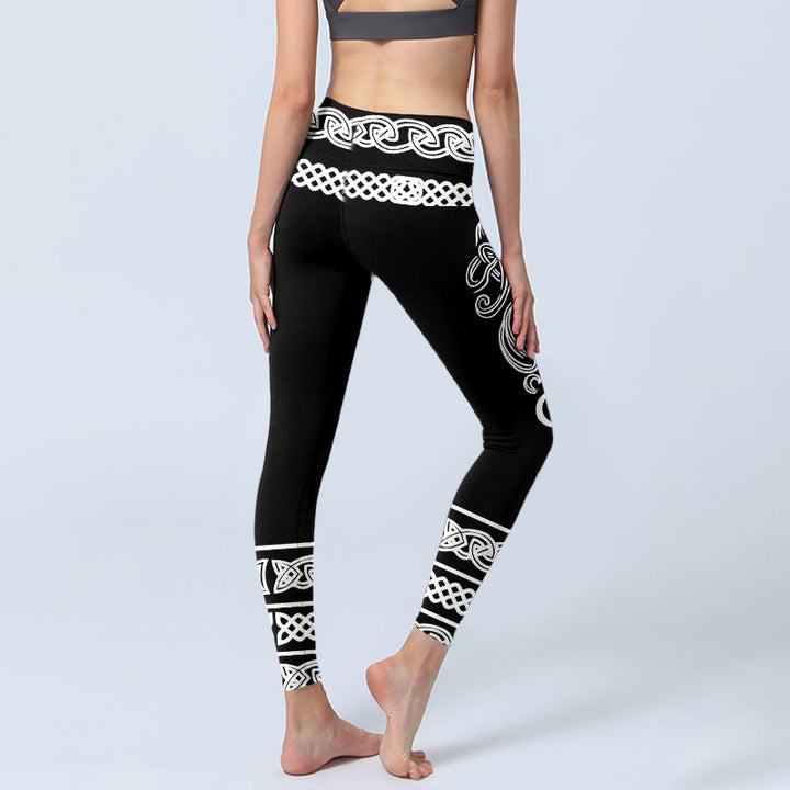 Leggings de sport pour femmes avec imprimé de nœuds celtiques symétriques Buddha Stones, pantalon de yoga - image 3