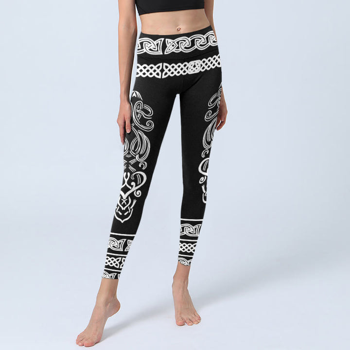 Leggings de sport pour femmes avec imprimé de nœuds celtiques symétriques Buddha Stones, pantalon de yoga - image 5
