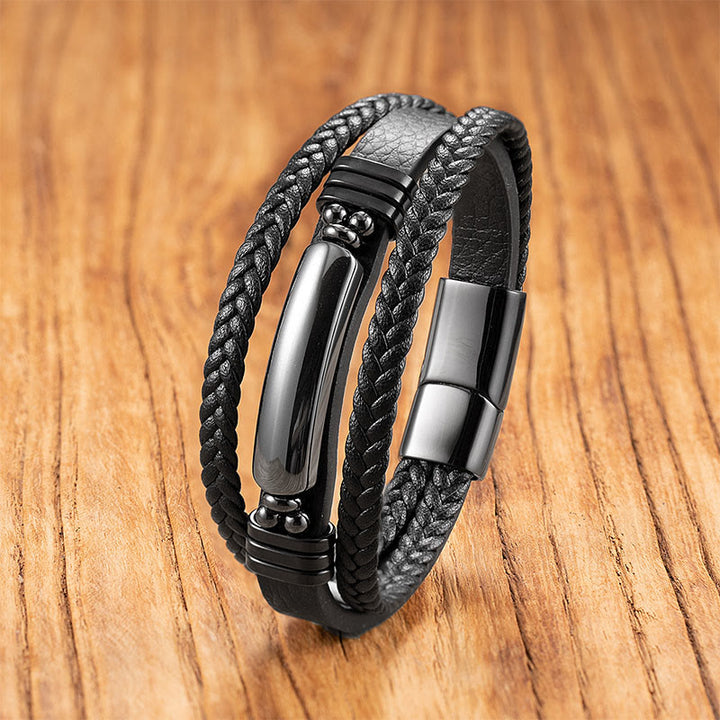 Bracelet renforcé en acier titane, Buddha Stones, hématite, lazurite, pierre à paillettes noires, cristal rose, titane et pierres de Bouddha - Hématite - 18-22 cm - image 0