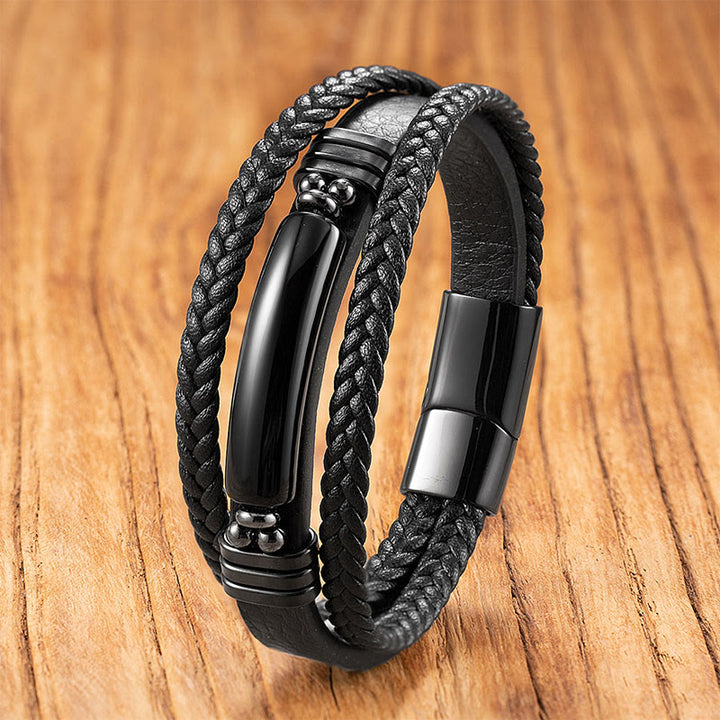 Bracelet renforcé en acier titane, Buddha Stones, hématite, lazurite, pierre à paillettes noires, cristal rose, titane et pierres de Bouddha - Onyx noir - 18-22 cm - image 14