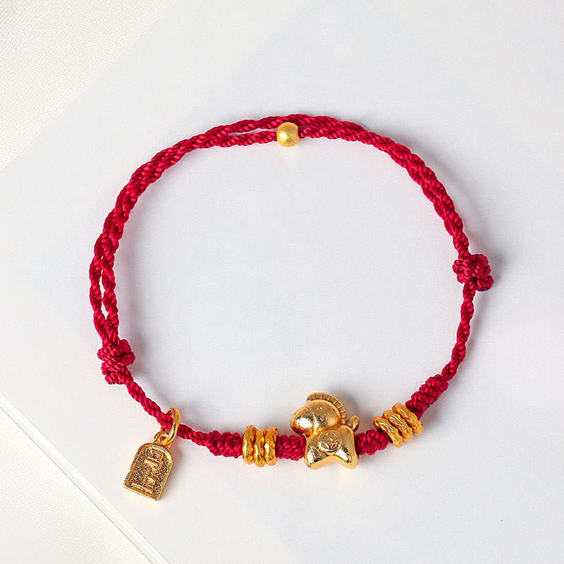 Bracelet ajustable en corde tressée avec Buddha Stones , symbole de succès et de force pour l'année du Cheval. - image 1