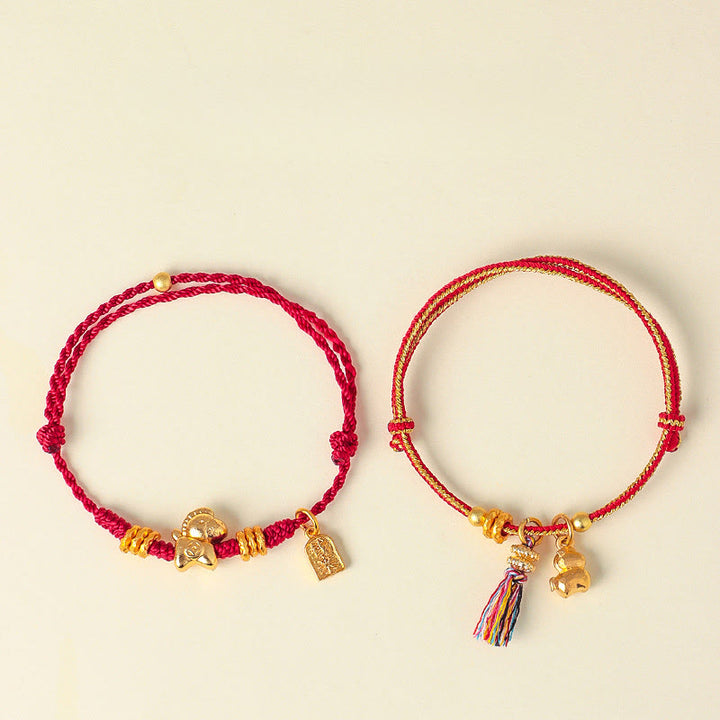 Bracelet ajustable en corde tressée avec Buddha Stones , symbole de succès et de force pour l'année du Cheval. - image 11