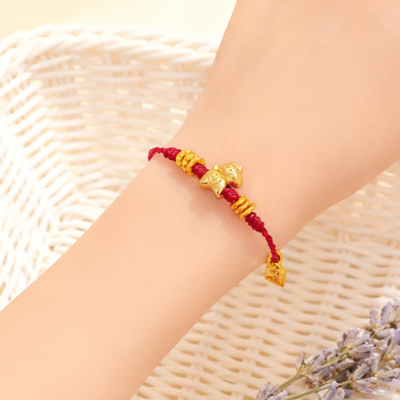 Bracelet ajustable en corde tressée avec Buddha Stones , symbole de succès et de force pour l'année du Cheval. - image 2