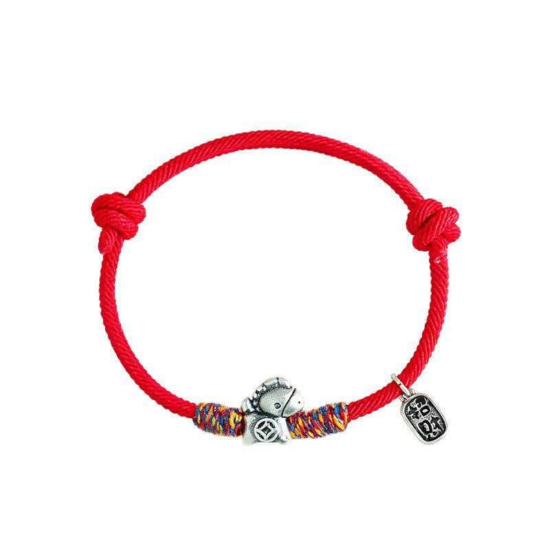 Bracelet porte-bonheur en argent sterling 999 et Buddha Stones, année du Cheval, symbole Fu, cordelette porte-bonheur. - image 13