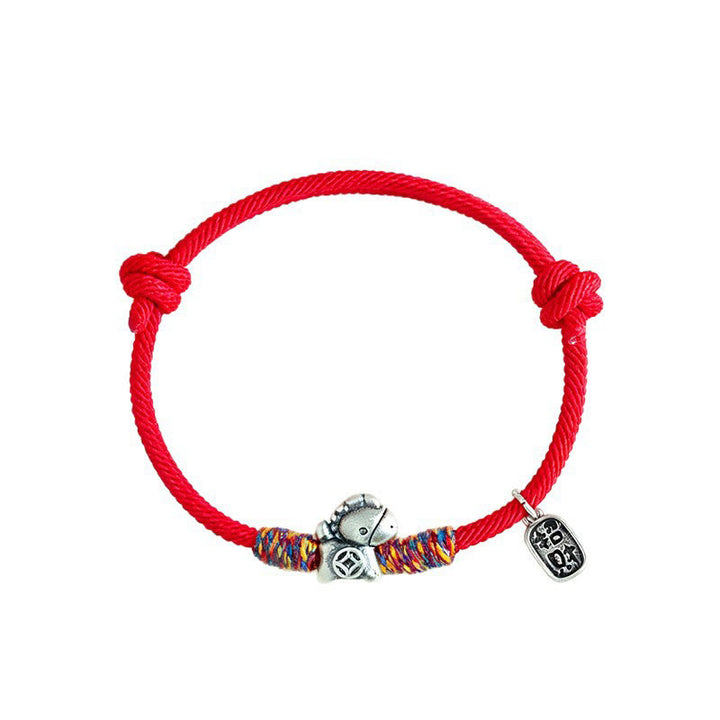 Bracelet porte-bonheur en argent sterling 999 et Buddha Stones, année du Cheval, symbole Fu, cordelette porte-bonheur. - image 13