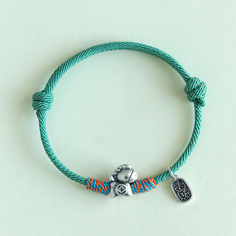 Bracelet porte-bonheur en argent sterling 999 et Buddha Stones, année du Cheval, symbole Fu, cordelette porte-bonheur. - image 19