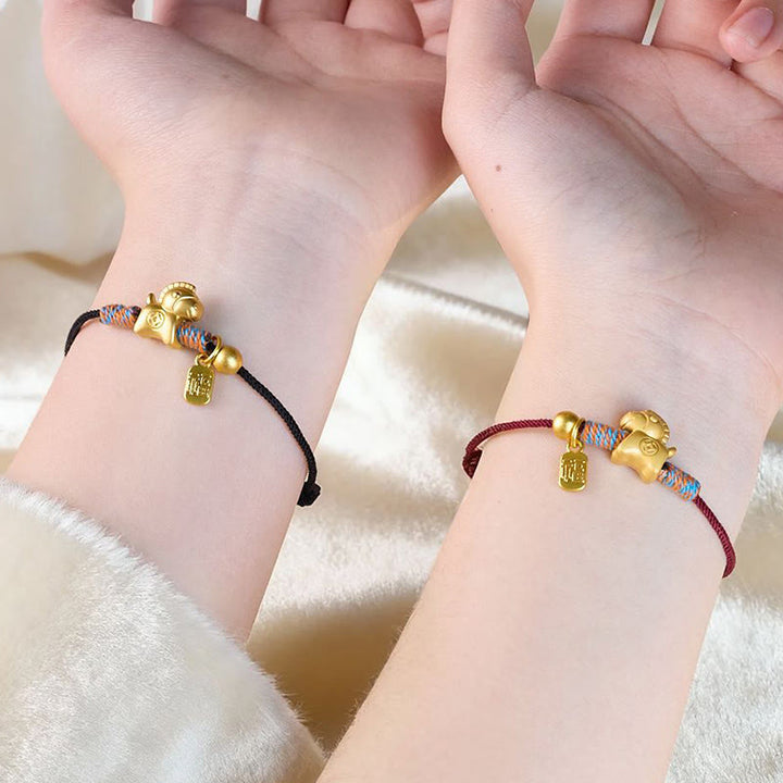 Bracelet porte-bonheur tissé à la main en corde tressée avec le caractère Fu et les Buddha Stones, année du Cheval. - image 12