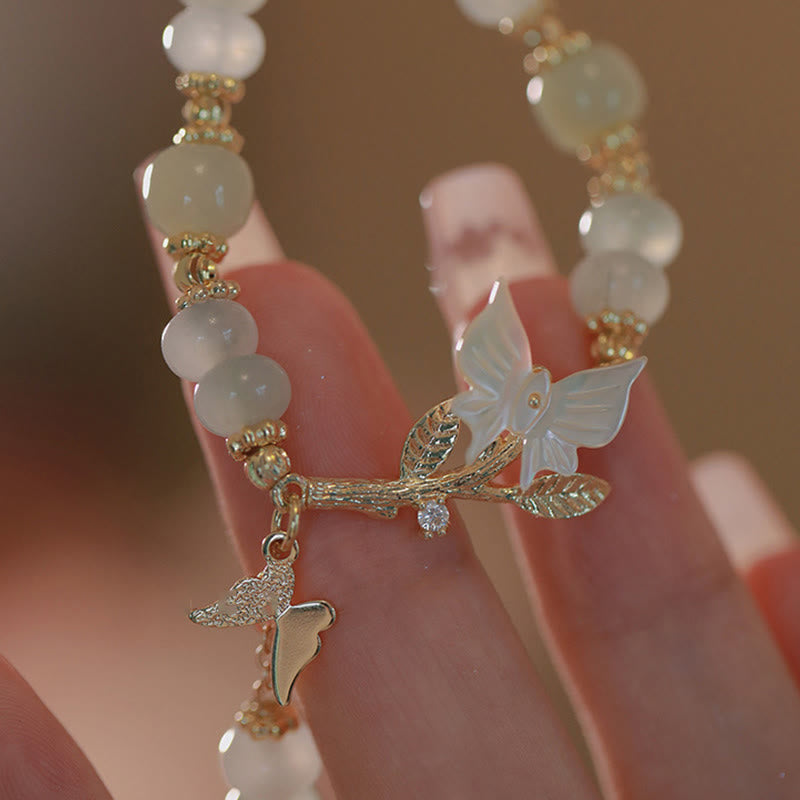 Bracelet de prospérité en jade Hetian avec breloque papillon et Buddha Stones, chaîne ajustable. - image 11