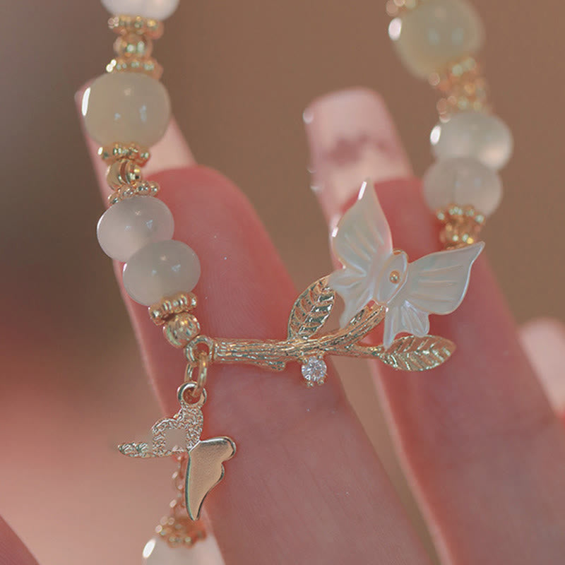 Bracelet de prospérité en jade Hetian avec breloque papillon et Buddha Stones, chaîne ajustable. - image 9