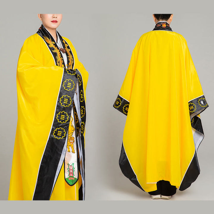Kimono taoïste unisexe à manches longues et larges, brodé de dragons et de tigres, en Buddha Stones, pour la cérémonie de Qigong - image 9