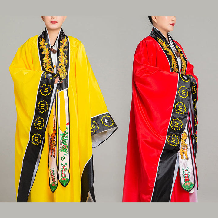 Kimono taoïste unisexe à manches longues et larges, brodé de dragons et de tigres, en Buddha Stones, pour la cérémonie de Qigong - image 17
