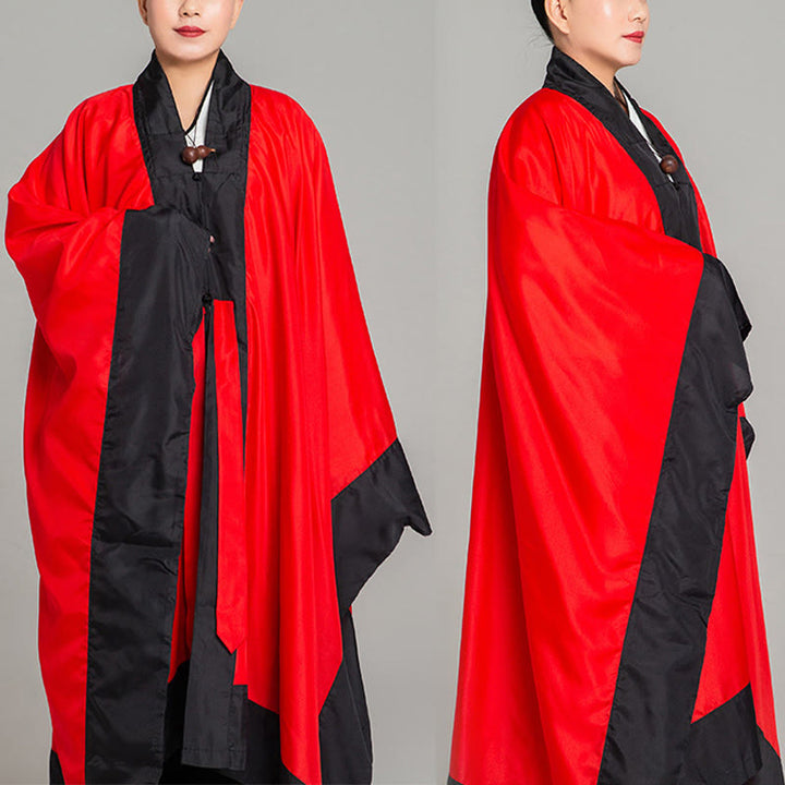 Robe kimono taoïste unisexe à manches longues et larges, couleur unie, en Buddha Stones Wudang, pour les cérémonies de Qigong et de Tai Chi - Rouge - 2XL- Convient aux tailles US/ UK/AU/ EU- XL - image 11