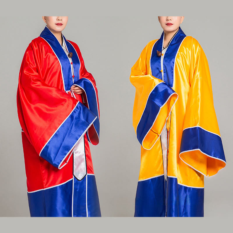 Robe kimono taoïste unisexe à manches longues et larges, brodée de grues et de Buddha Stones, pour la cérémonie de Qigong et de Tai Chi - image 0