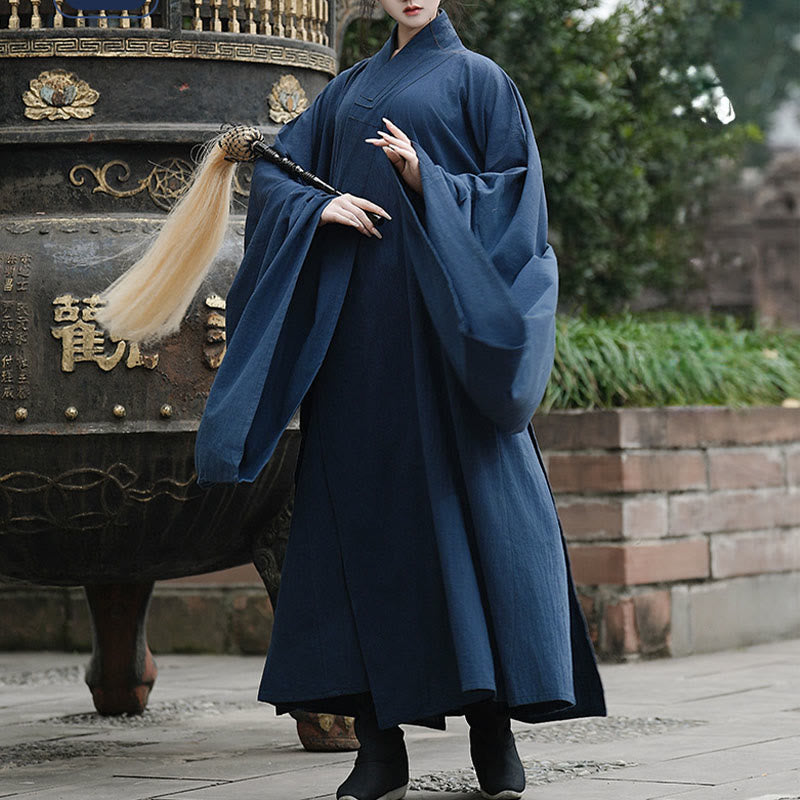 Buddha Stones Automne Hiver Wudang Cérémonie traditionnelle de Tai Chi Arts Martiaux Robe longue unisexe en lin à manches longues - image 4