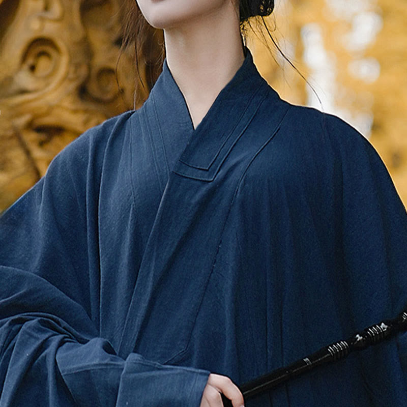 Buddha Stones Automne Hiver Wudang Cérémonie traditionnelle de Tai Chi Arts Martiaux Robe longue unisexe en lin à manches longues - image 5