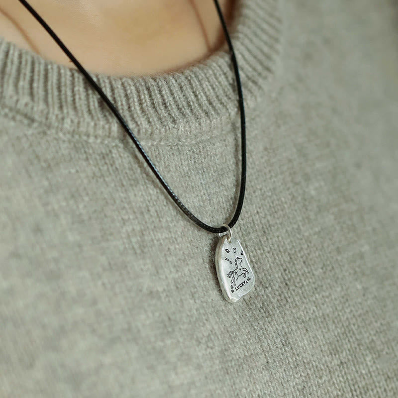 Buddha Stones, argent sterling 999, breloque cheval porte-bonheur, année du Cheval, chaîne en argent sterling 925, pendentifs de collier de bénédiction - image 10