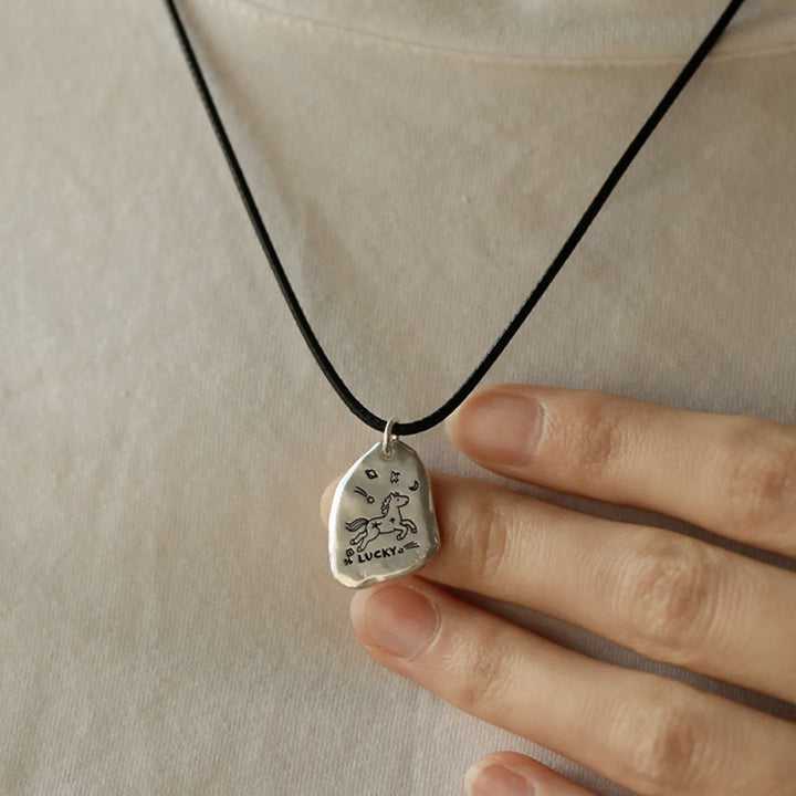Buddha Stones, argent sterling 999, breloque cheval porte-bonheur, année du Cheval, chaîne en argent sterling 925, pendentifs de collier de bénédiction - image 11