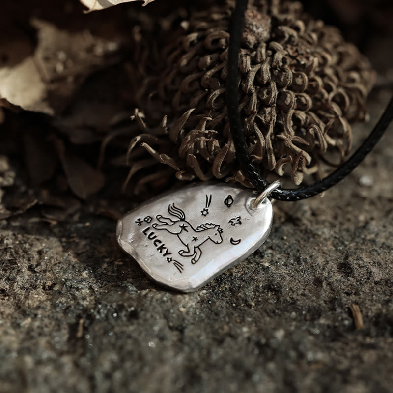 Buddha Stones, argent sterling 999, breloque cheval porte-bonheur, année du Cheval, chaîne en argent sterling 925, pendentifs de collier de bénédiction - image 12