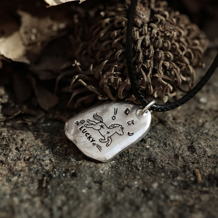Buddha Stones, argent sterling 999, breloque cheval porte-bonheur, année du Cheval, chaîne en argent sterling 925, pendentifs de collier de bénédiction - image 12