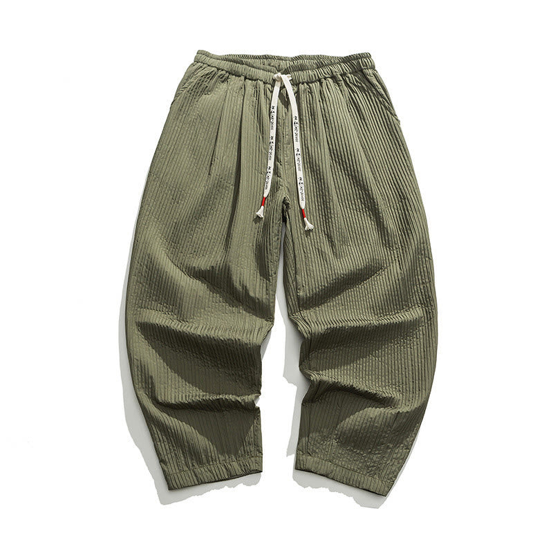 Pantalon harem homme à cordon de serrage, longueur cheville, avec poches, couleur unie Buddha Stones Fall - image 8