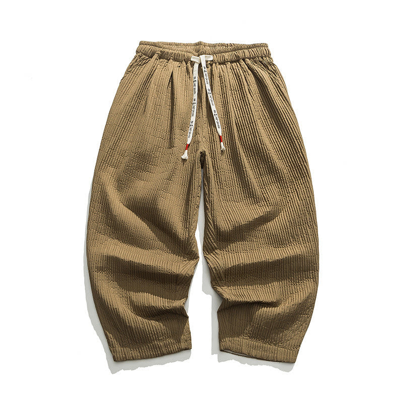 Pantalon harem homme à cordon de serrage, longueur cheville, avec poches, couleur unie Buddha Stones Fall - image 22