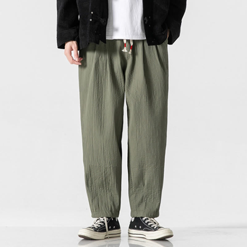 Pantalon harem homme à cordon de serrage, longueur cheville, avec poches, couleur unie Buddha Stones Fall - image 2