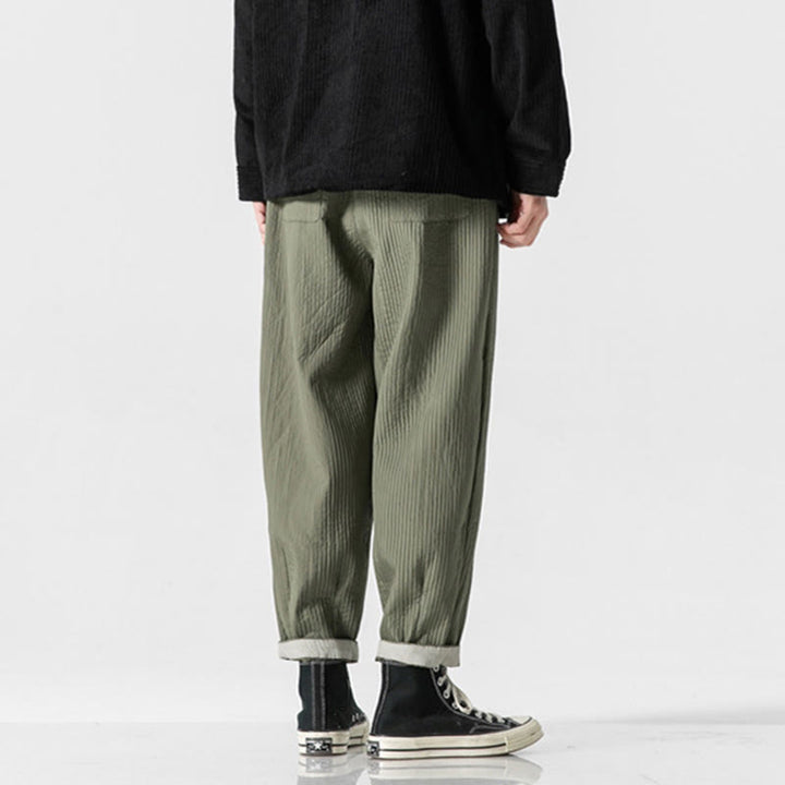 Pantalon harem homme à cordon de serrage, longueur cheville, avec poches, couleur unie Buddha Stones Fall - image 4