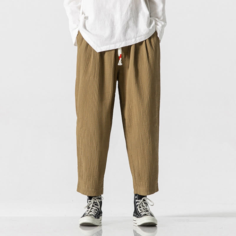 Pantalon harem homme à cordon de serrage, longueur cheville, avec poches, couleur unie Buddha Stones Fall - image 16