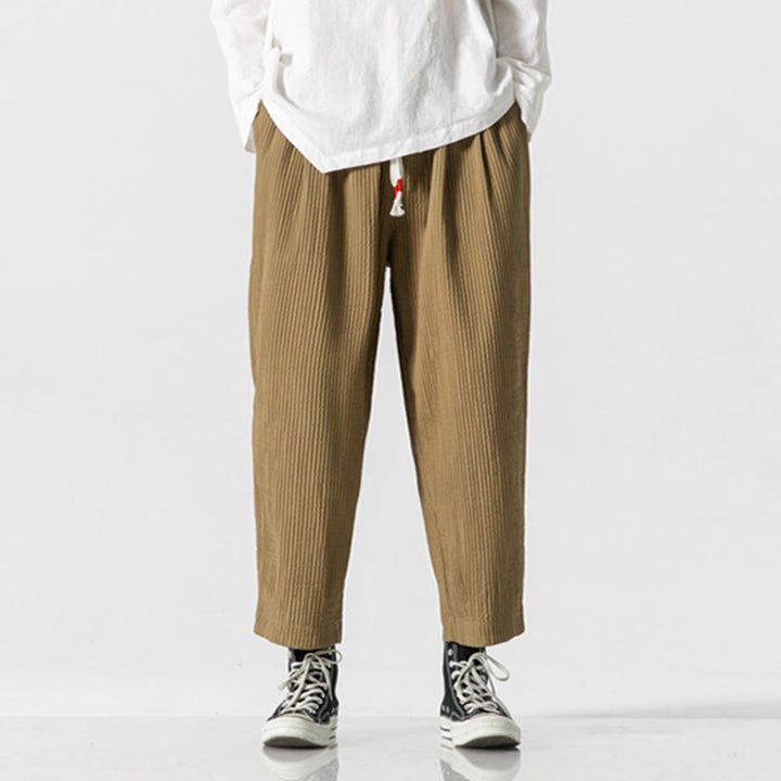 Pantalon harem homme à cordon de serrage, longueur cheville, avec poches, couleur unie Buddha Stones Fall - image 16