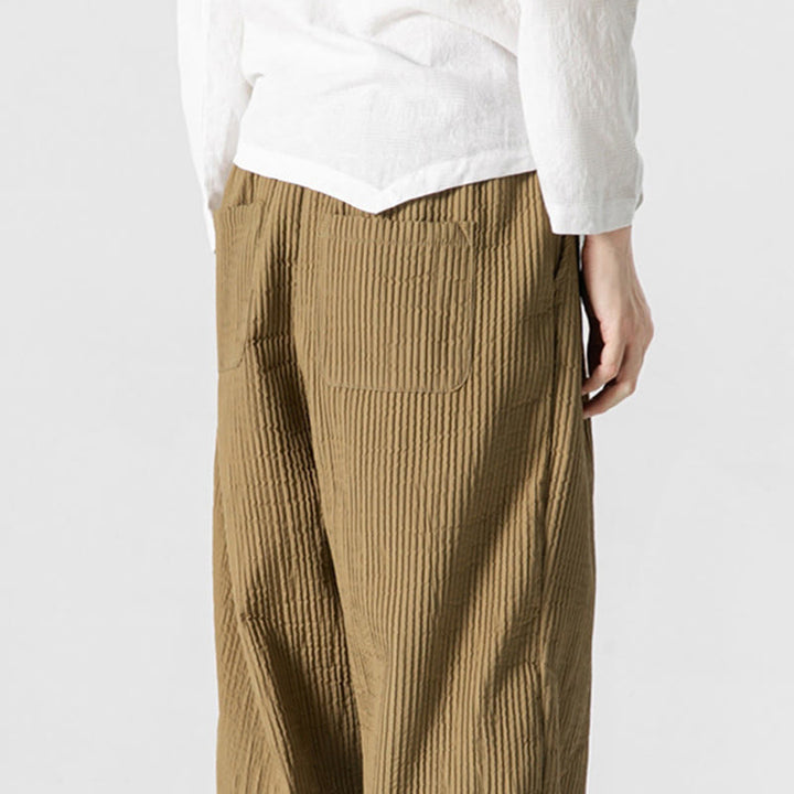 Pantalon harem homme à cordon de serrage, longueur cheville, avec poches, couleur unie Buddha Stones Fall - image 19