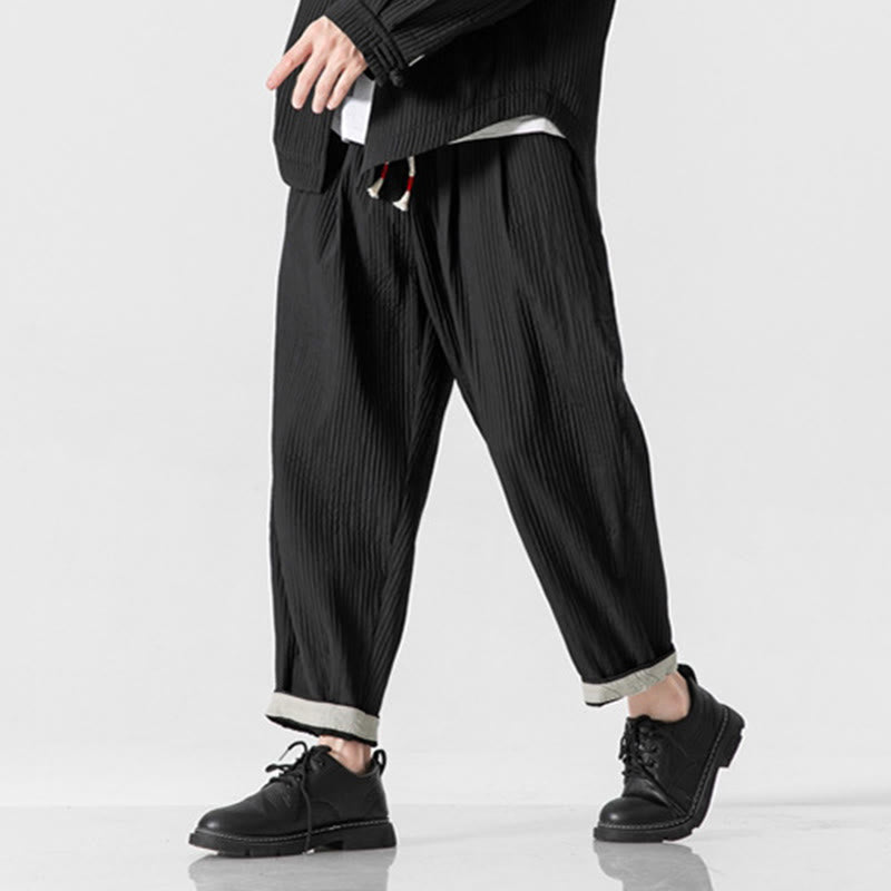 Pantalon harem homme à cordon de serrage, longueur cheville, avec poches, couleur unie Buddha Stones Fall - image 28