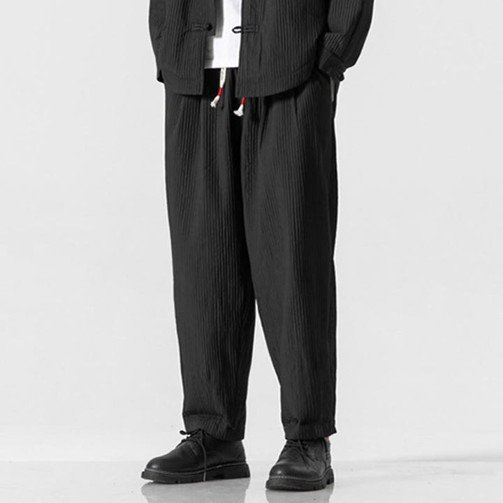 Pantalon harem homme à cordon de serrage, longueur cheville, avec poches, couleur unie Buddha Stones Fall - image 25