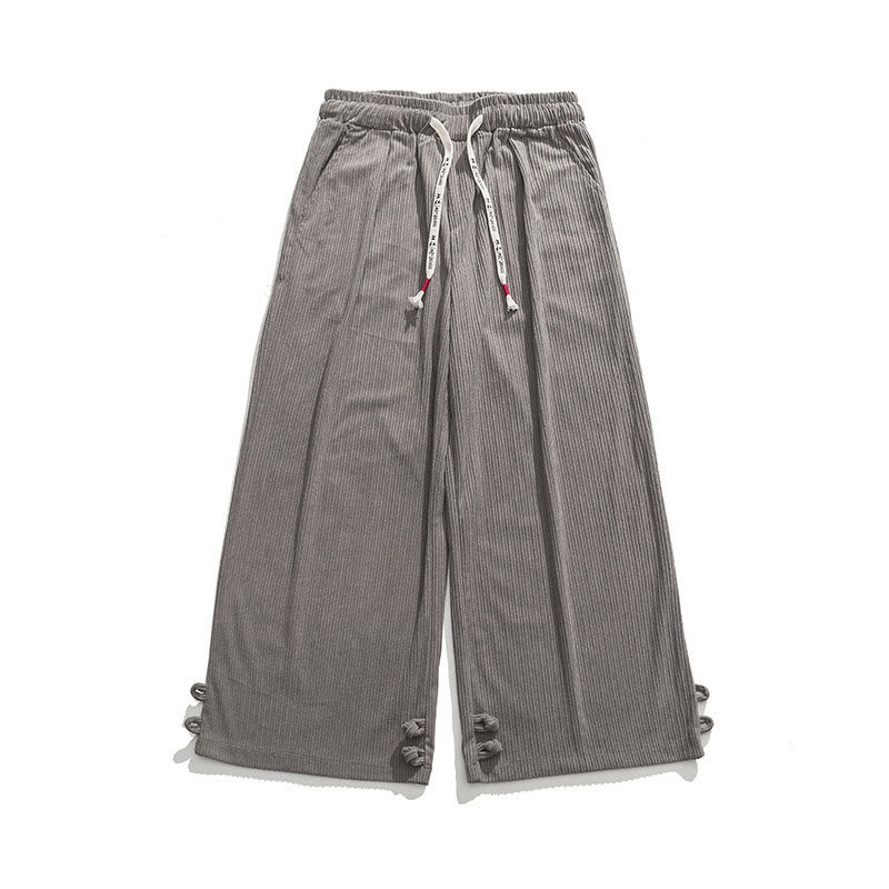 Pantalon droit en coton uni, coupe boutonnée, poches, motif Buddha Stones, automne-hiver - image 14
