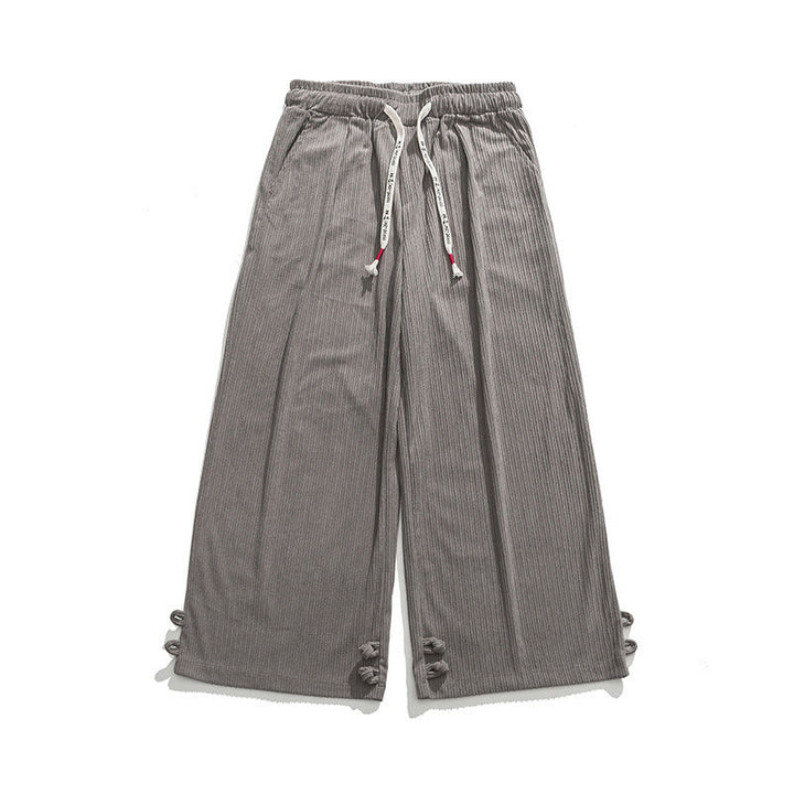 Pantalon droit en coton uni, coupe boutonnée, poches, motif Buddha Stones, automne-hiver - image 14