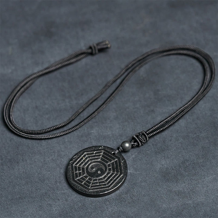 Buddha Stones, authentique pierre de shungite, collier pendentif de protection Yin Yang Bagua, pierre de shungite. - image 6