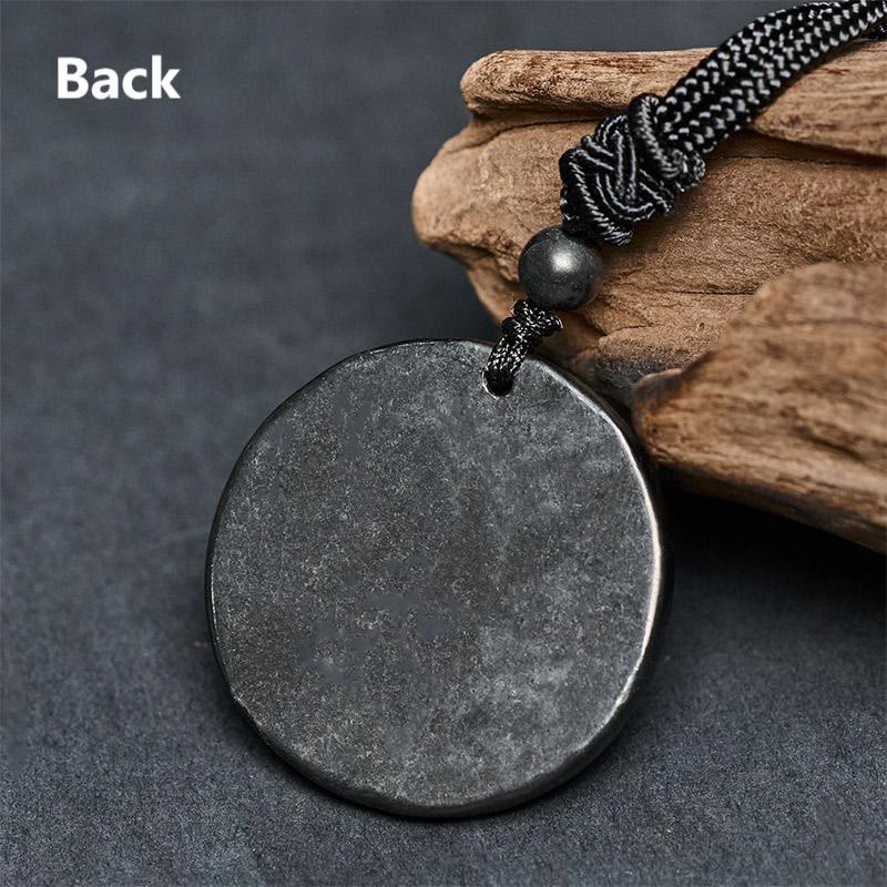Buddha Stones, authentique pierre de shungite, collier pendentif de protection Yin Yang Bagua, pierre de shungite. - image 9