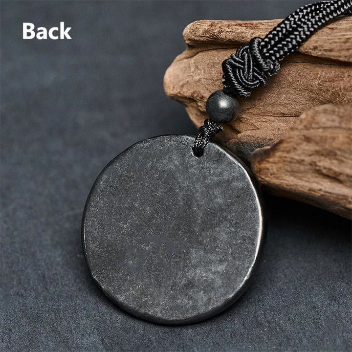 Buddha Stones, authentique pierre de shungite, collier pendentif de protection Yin Yang Bagua, pierre de shungite. - image 9