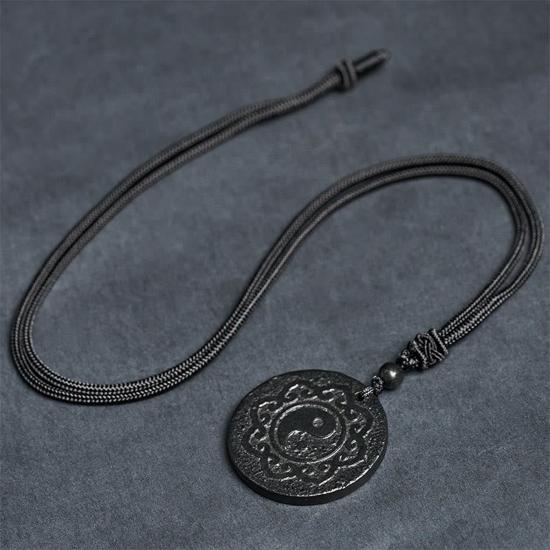 Buddha Stones Tai Chi Yin Yang Symbole authentique de Shungite Force intérieure Collier Pendentif Pierres de Bouddha Tai Chi Yin Yang - image 5