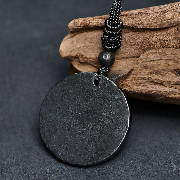 Collier pendentif en Buddha Stones, cercle, design simple, authentique pierre de shungite, protection - image 4