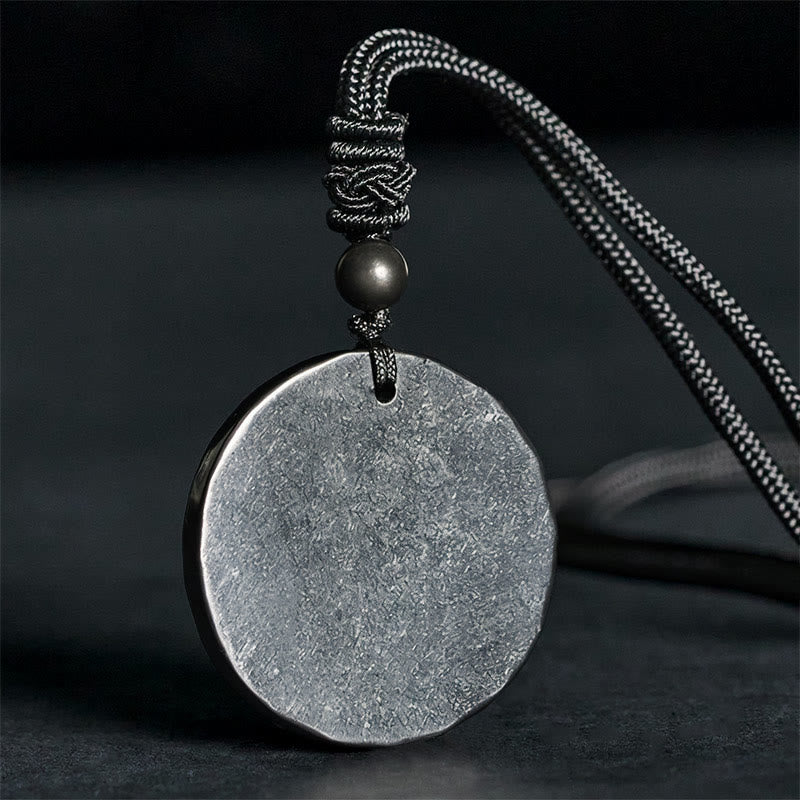 Collier pendentif en Buddha Stones, cercle, design simple, authentique pierre de shungite, protection - Pierre de shungite (Protection ♥ Ancrage) - 35-40 mm - image 0