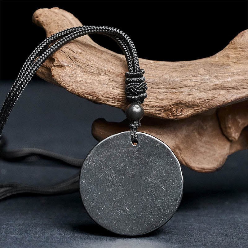 Collier pendentif en Buddha Stones, cercle, design simple, authentique pierre de shungite, protection - image 2