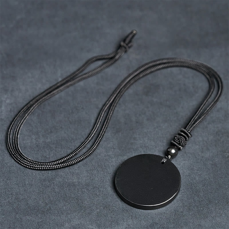 Collier pendentif en Buddha Stones, cercle, design simple, authentique pierre de shungite, protection - image 8