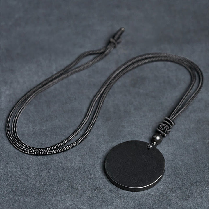 Collier pendentif en Buddha Stones, cercle, design simple, authentique pierre de shungite, protection - image 8