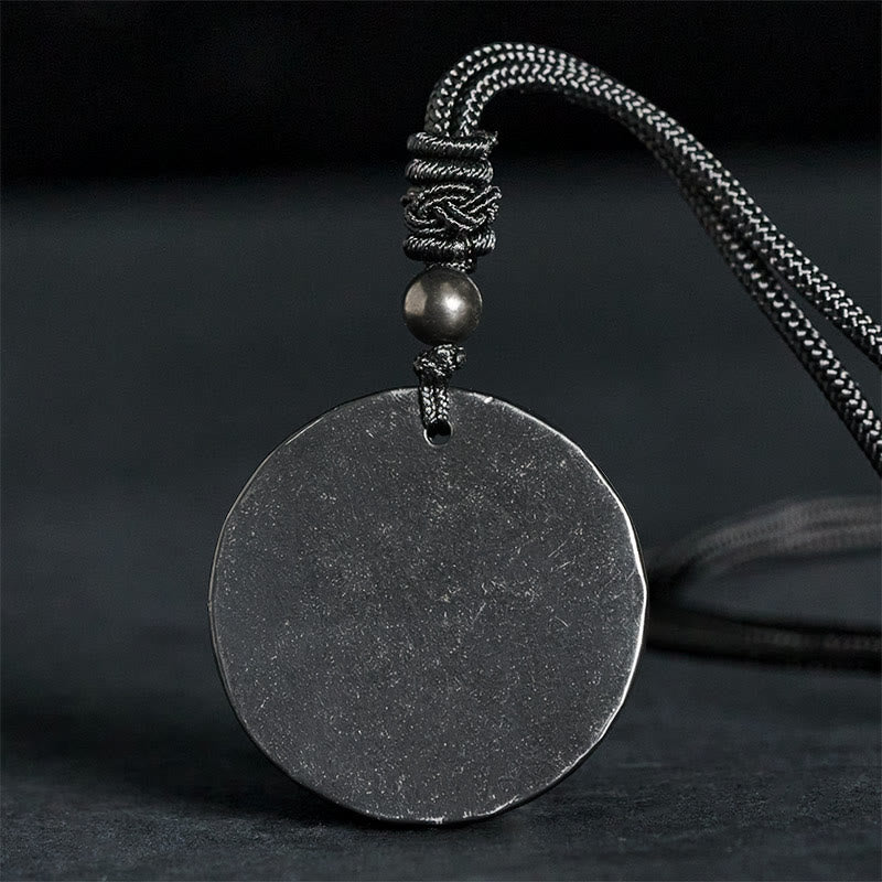 Collier pendentif en Buddha Stones, cercle, design simple, authentique pierre de shungite, protection - image 1