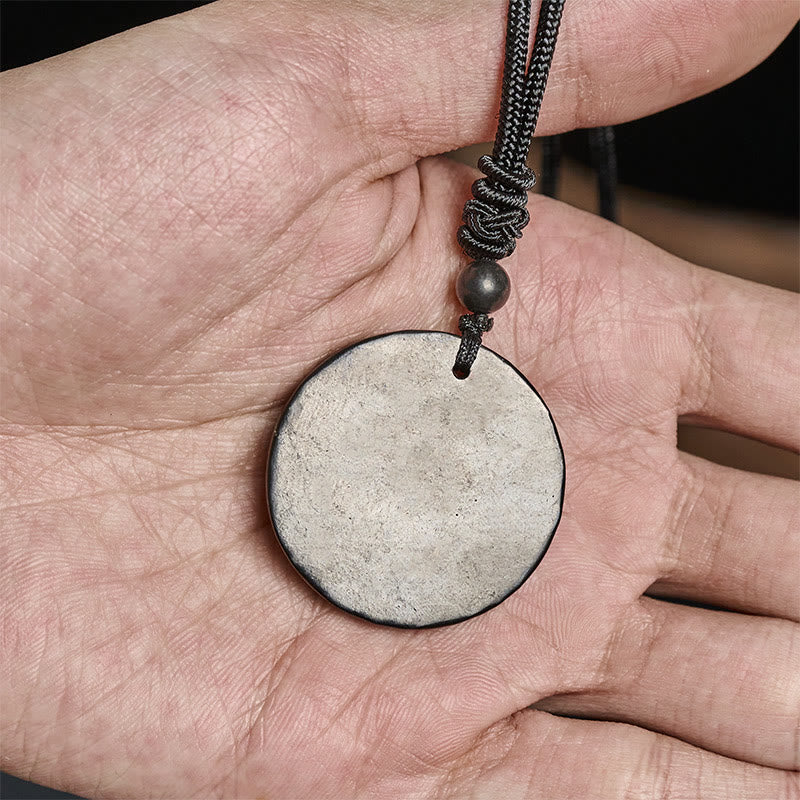 Collier pendentif en Buddha Stones, cercle, design simple, authentique pierre de shungite, protection - image 5