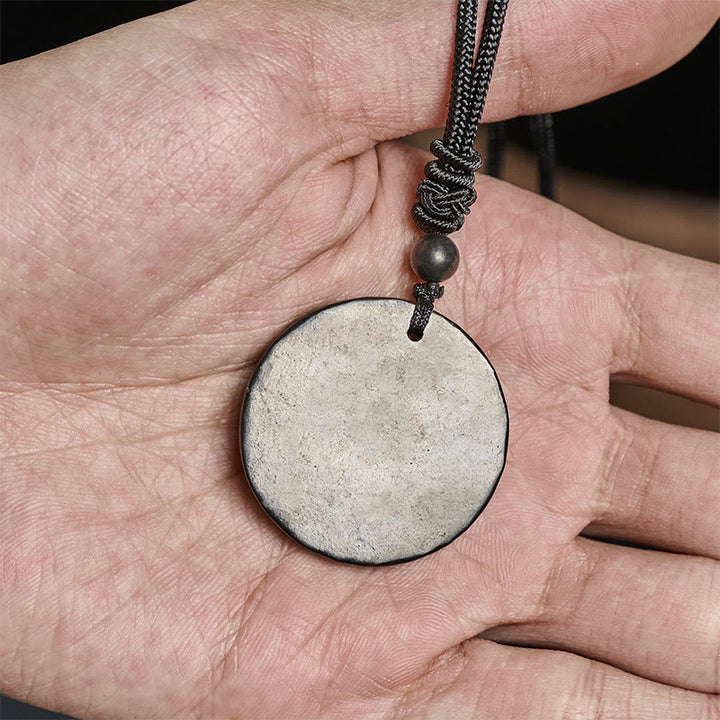 Collier pendentif en Buddha Stones, cercle, design simple, authentique pierre de shungite, protection - image 5