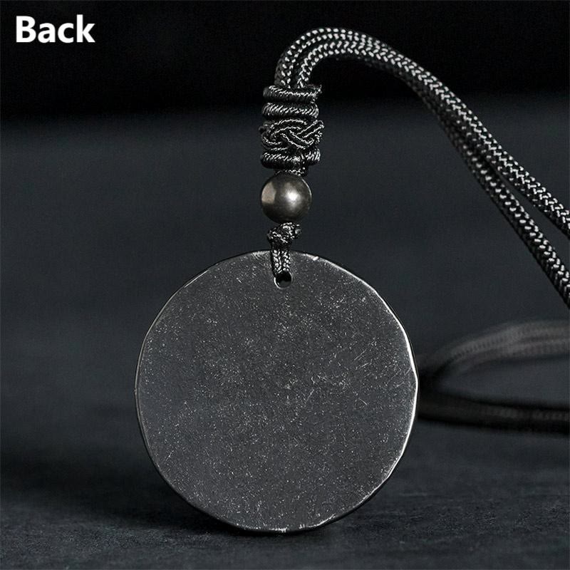 Collier pendentif en Buddha Stones, motif Fleur de Vie, sculpté dans une authentique pierre de shungite, symbole de protection. - image 15