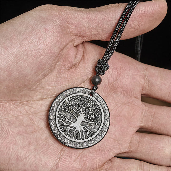 Buddha Stones, motif sculpté de l'Arbre de Vie, pendentif en shungite authentique pour collier de protection - image 5