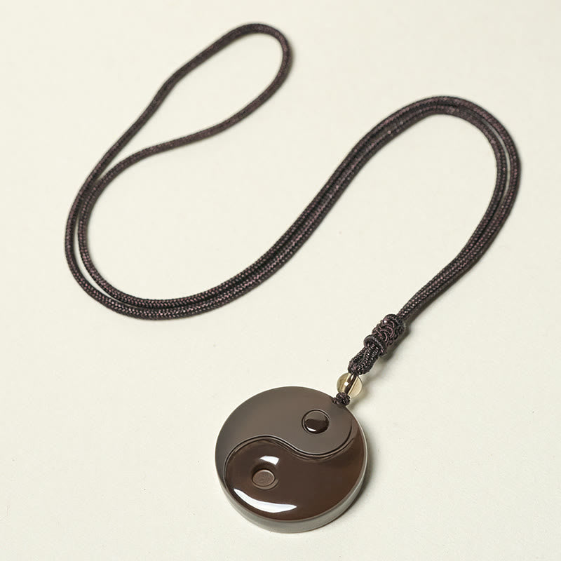 Pendentif en obsidienne glacée, symbole Yin Yang et Buddha Stones, orné d'un collier positif. - image 5