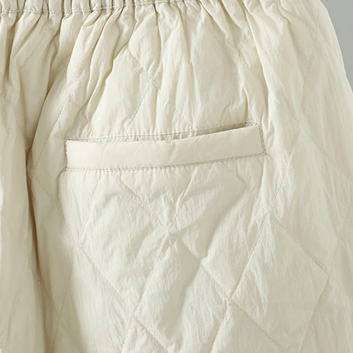 Pantalon pour femme en coton épais à motif losanges et fleurs roses Buddha Stones, avec poches - image 9